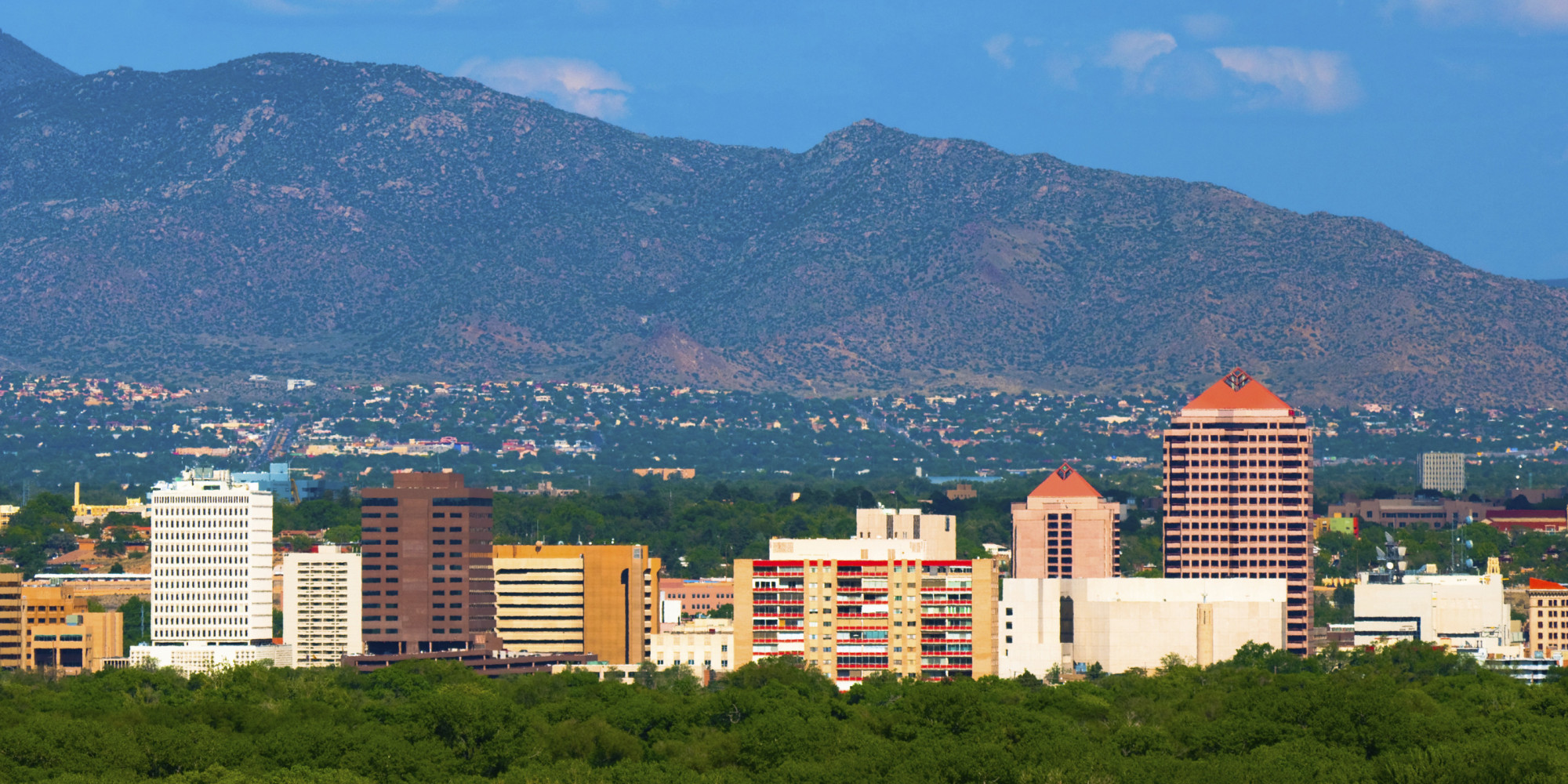 Albuquerque skyline and mountains